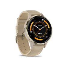 Kép betöltése a galériamegjelenítőbe: Garmin | VENU 3S FRANCIA SZÜRKE-KRÉMARANY, BŐR ÉS SZILIKON SZÍJJAL