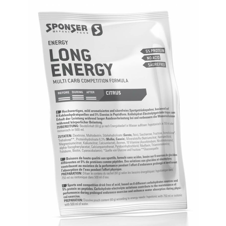 Sponsor Long Energy Sportgetränk mit 5% Protein, 60g